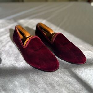 Del Toro Rich Burgundy Velvet Loafers
